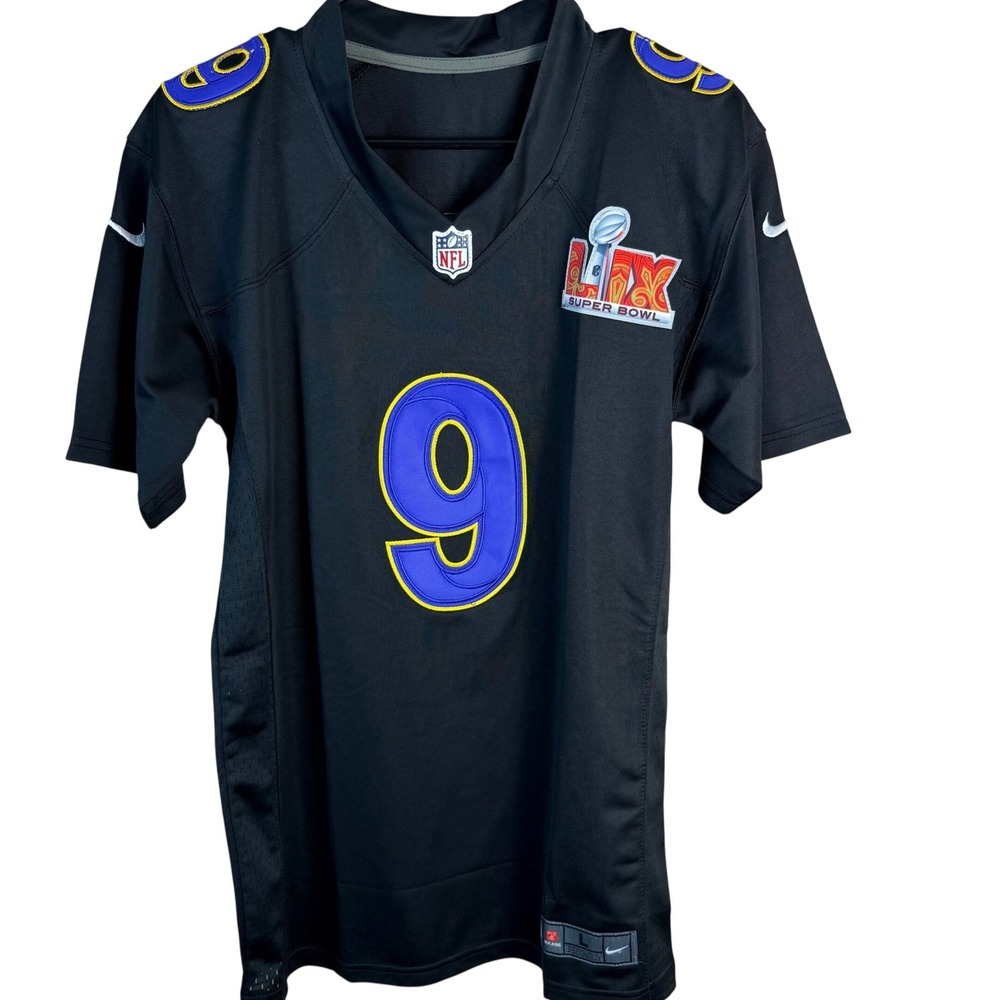 Nike Los Angeles Rams Matthew Stafford Super Bowl LVI Jersey Black Mens L 9
